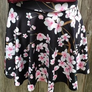 Cherry Blossom on Black Skirt
